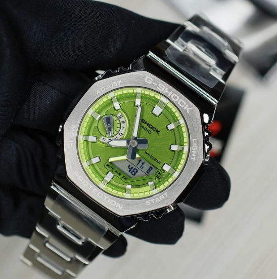 G-Shock steel GM-2110D-2A -Generic Silver-Green