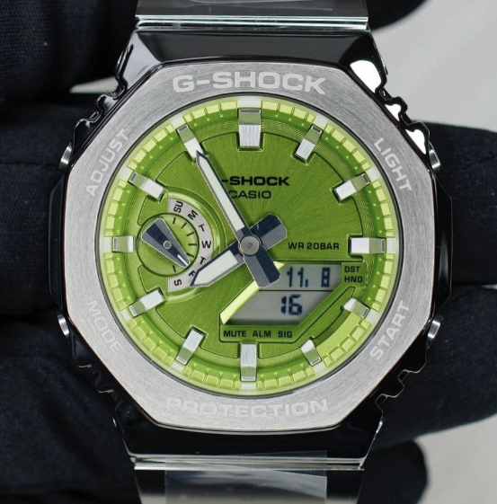 G-Shock steel GM-2110D-2A -Generic Silver-Green