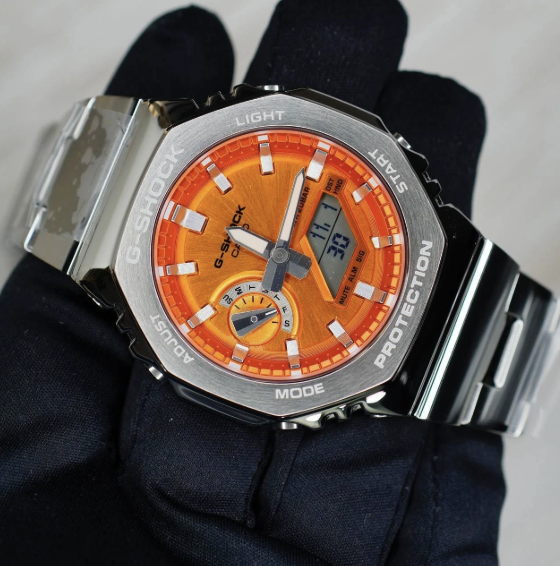 G-Shock steel GM-2110D-2A -Generic Silver-Orange