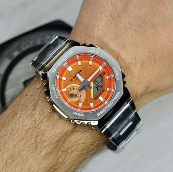 G-Shock steel GM-2110D-2A -Generic Silver-Orange