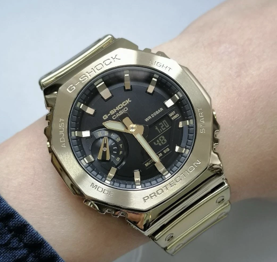 G-Shock steel GM-2110D-2A -Generic Full Gold